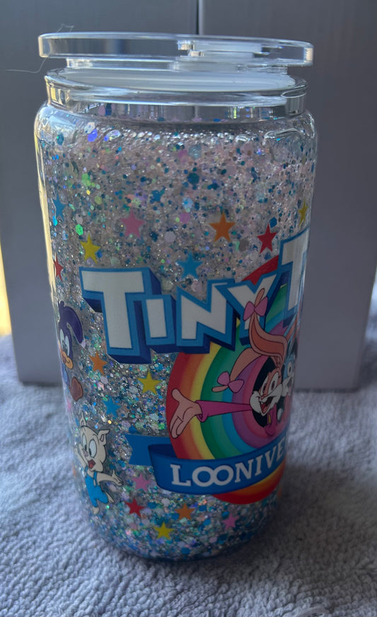 Pre-Made Tiny Toons Glass 16Oz snow globe