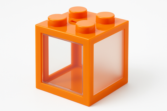 JUST WITH THE ONE MONEY BOX IN ORANGE AND CLEAR AND FROSTED 