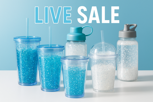 PRE-MADE SNOWGLOBE CUPS AND DRINK BOTTLES LIVE SALE 