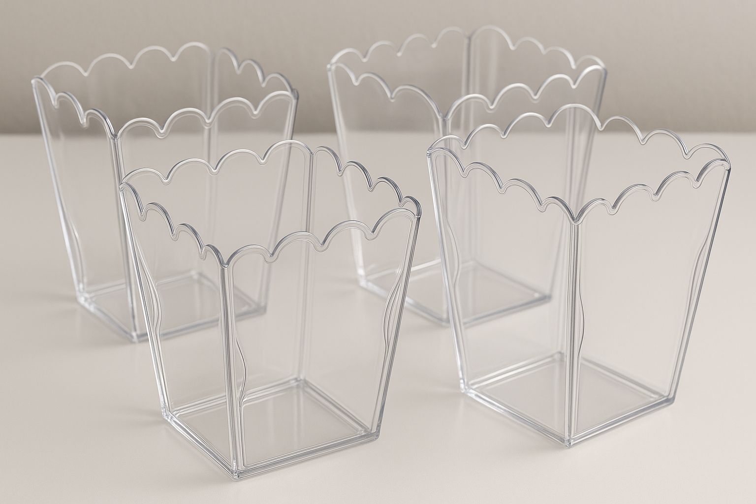 scalloped plastic popcorn boxes 